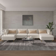 Magichome 143.3'' Linen Sectional Sofa, U-Shape-Beige for Living Room