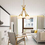 6-Light Fashion Chandelier With Cream Glass
