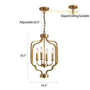 4 - Light Lantern Cylinder Chandelier
