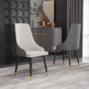 Modern Upholstered Dining Chair Faux Leather High Back Deep Orange (Set of 2)AT-DC3