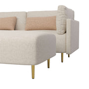 Magichome 143.3'' Linen Sectional Sofa, U-Shape-Beige for Living Room