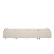 Magichome 143.3'' Linen Sectional Sofa, U-Shape-Beige for Living Room